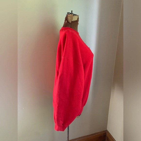 Grandmacore red sweatshirt handmade vintage Christmas cutout sweatshirt - Picture 4 of 7